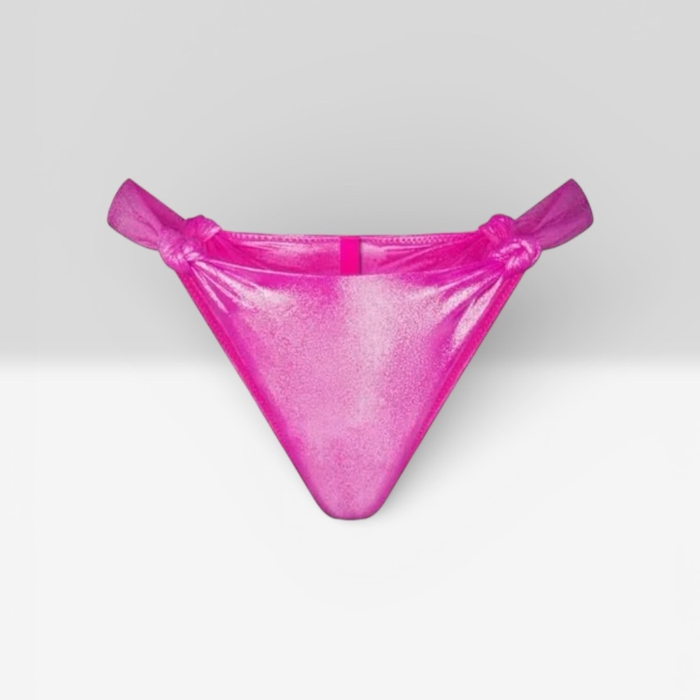 SKIMS Lollipop Pink Liquid Shine Bikini Bottom 4X - Picture 2 of 5